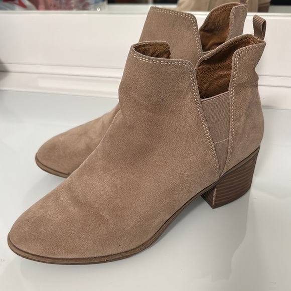 Women's Beige Suede Ankle Boots - Picture 1 of 8